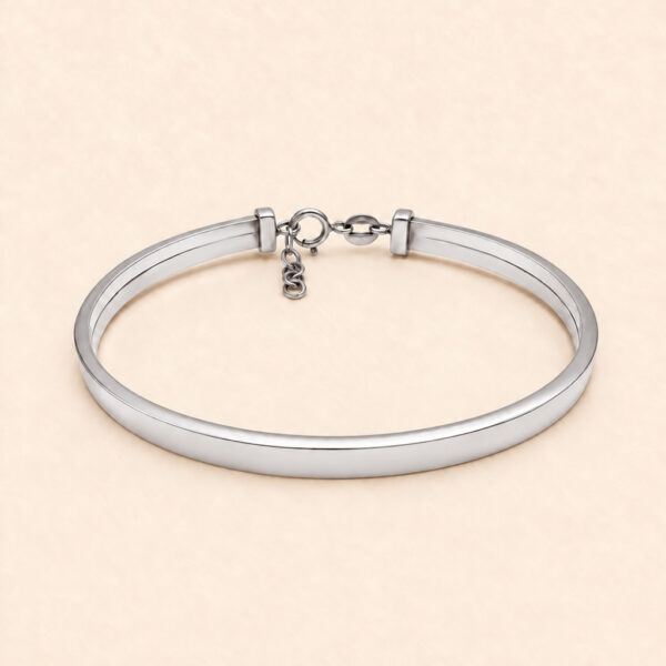 Plain White Gold Bangle