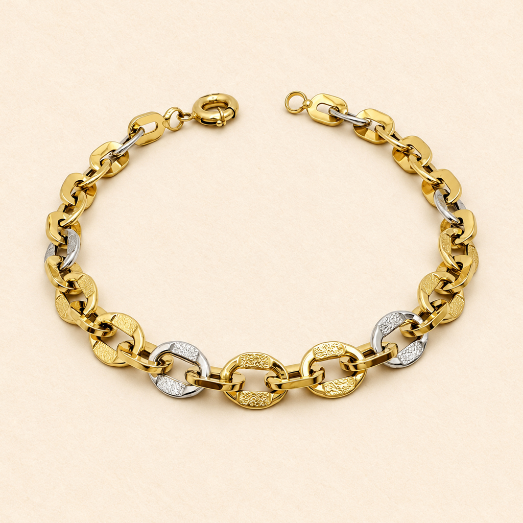 Cuban Two Tone Bracelet