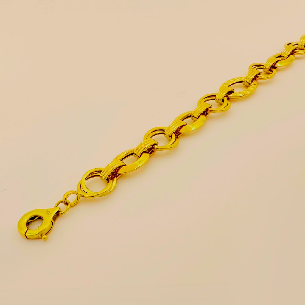 18K Tricolor Chain Bracelet