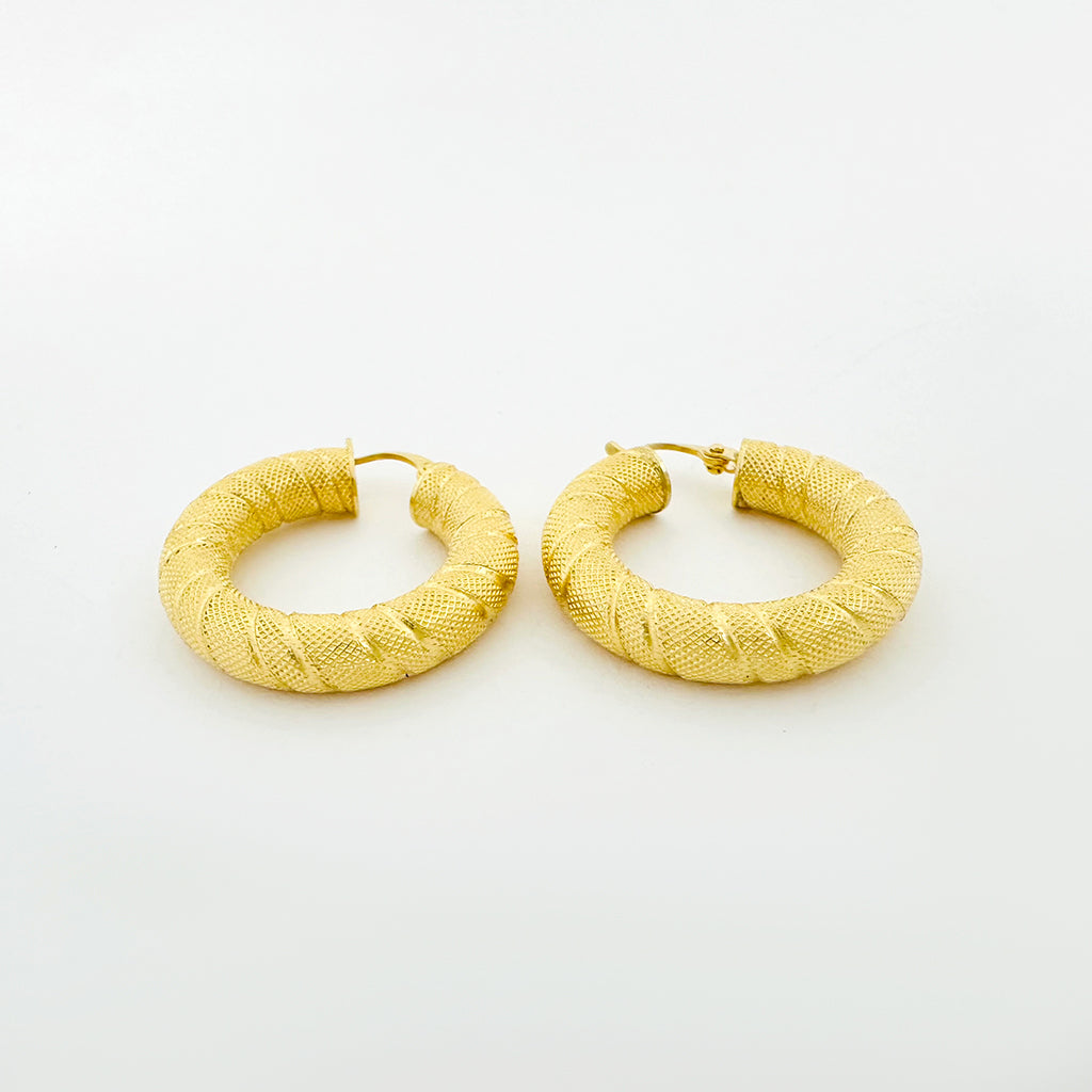 18K Yellow Gold Versace Hoop Earrings