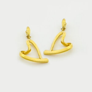 18K Yellow Gold Happy Heart Stud Earrings
