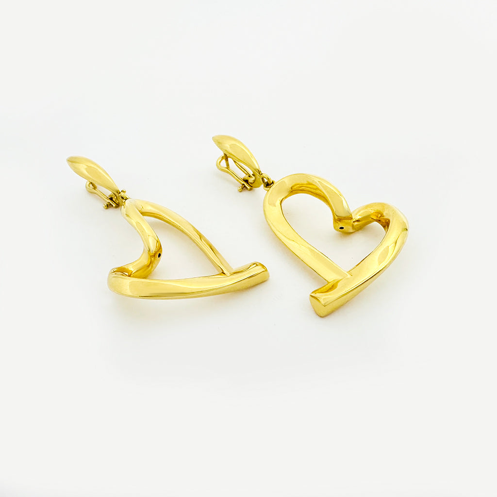 18K Yellow Gold Plain Hoop Earrings